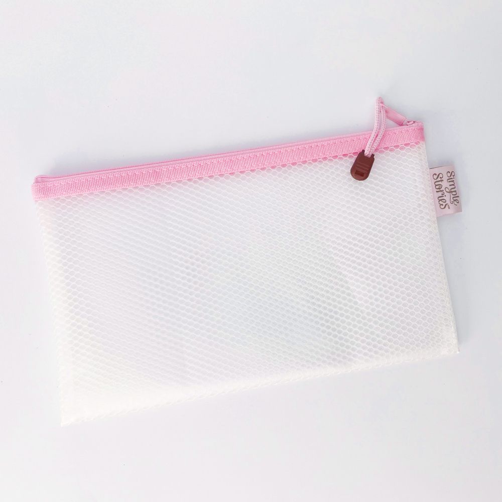 Clear Vinyl Reinforced Mesh Zippered Craft Bags
