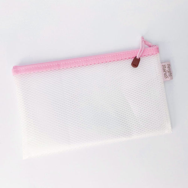 Clear Vinyl Reinforced Mesh Zippered Craft Bags