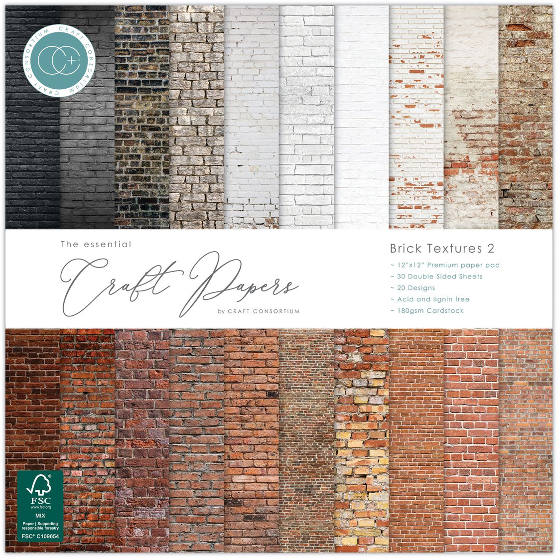 Brick Textures 2 12x12 Double-Sided Paper Pad