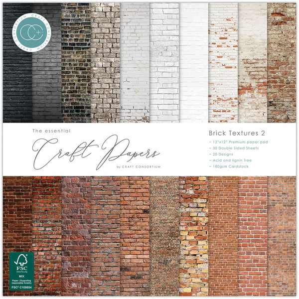 Brick Textures 2 12x12 Double-Sided Paper Pad