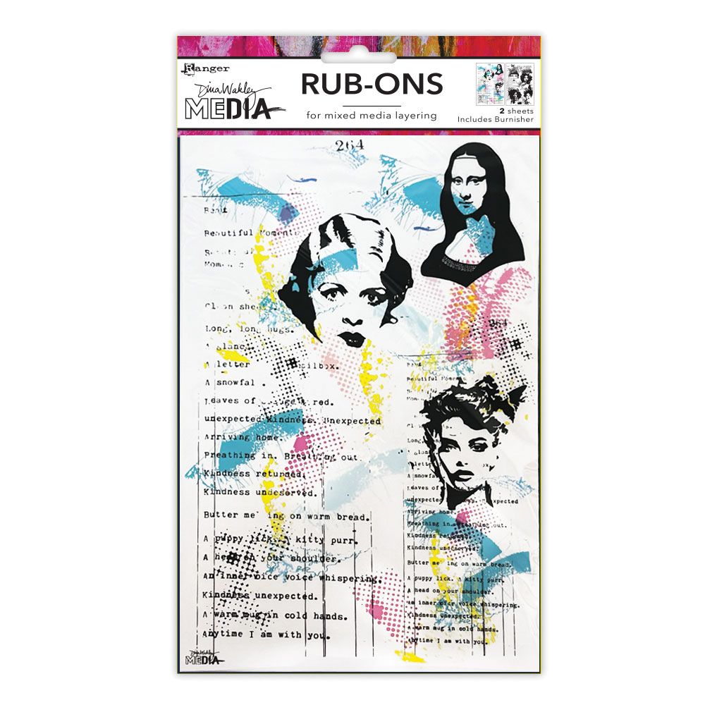 On Their Mind Media Rub-ons | Dina Wakley