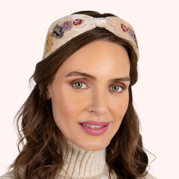 Cream Posy Velvet Headband