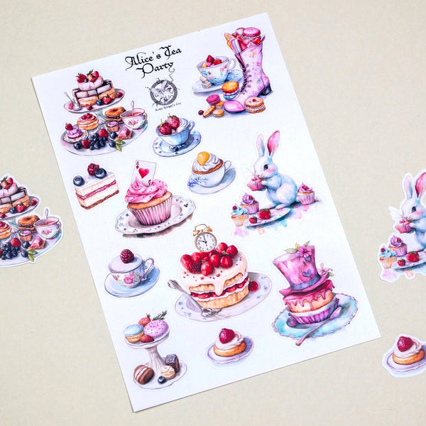 Alice's Tea Party Vinyl Sticker Sheet