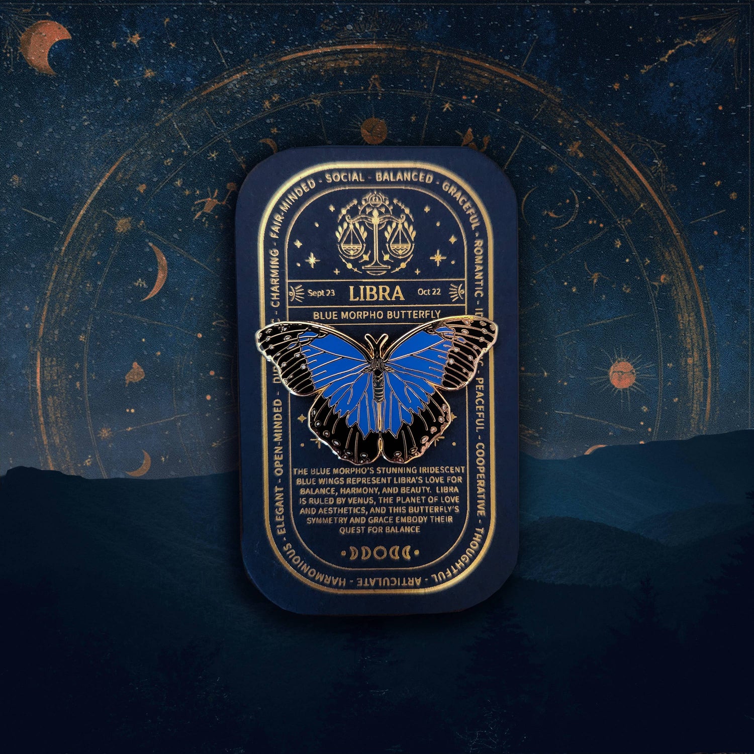 Zodiac Butterfly and Moth Enamel Pin Collection