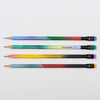 Four Blackwing brand pencils with colorful gradient bodies, arranged horizontally on a clean white background.