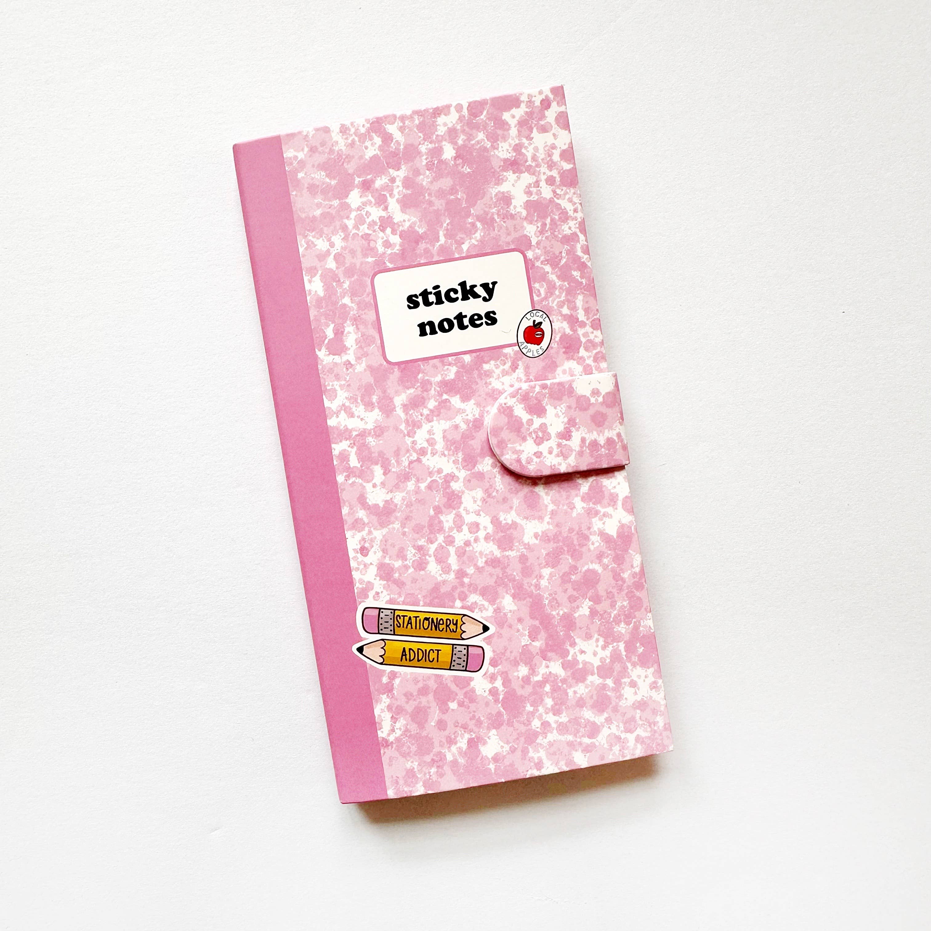Pink Compy Book Sticky Note Keeper