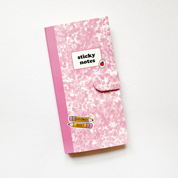 Pink Compy Book Sticky Note Keeper