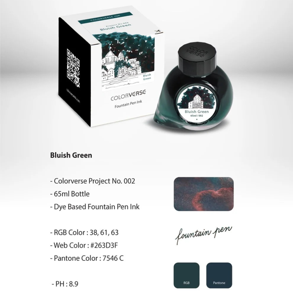 Bluish Green Fountain Pen Ink | Project Ink Vol. 1, No. 002