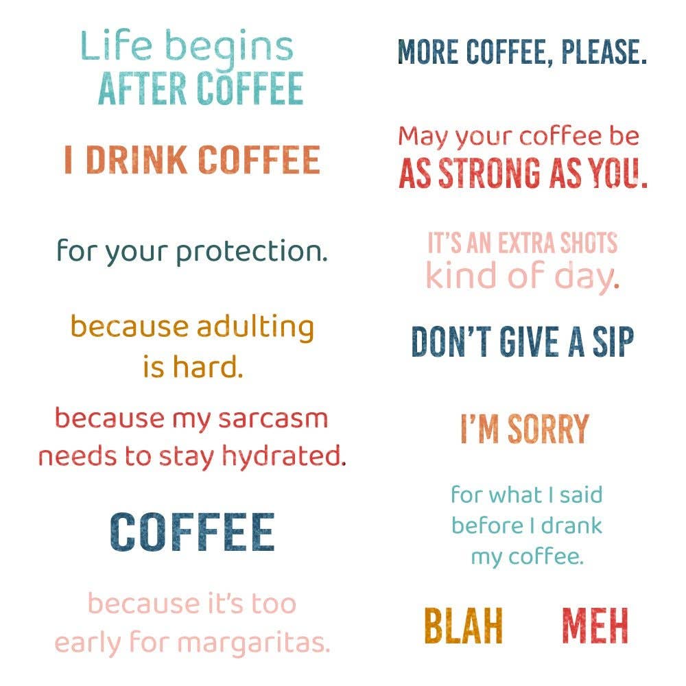 More Coffee Please 4x6 Clear Stamp Set