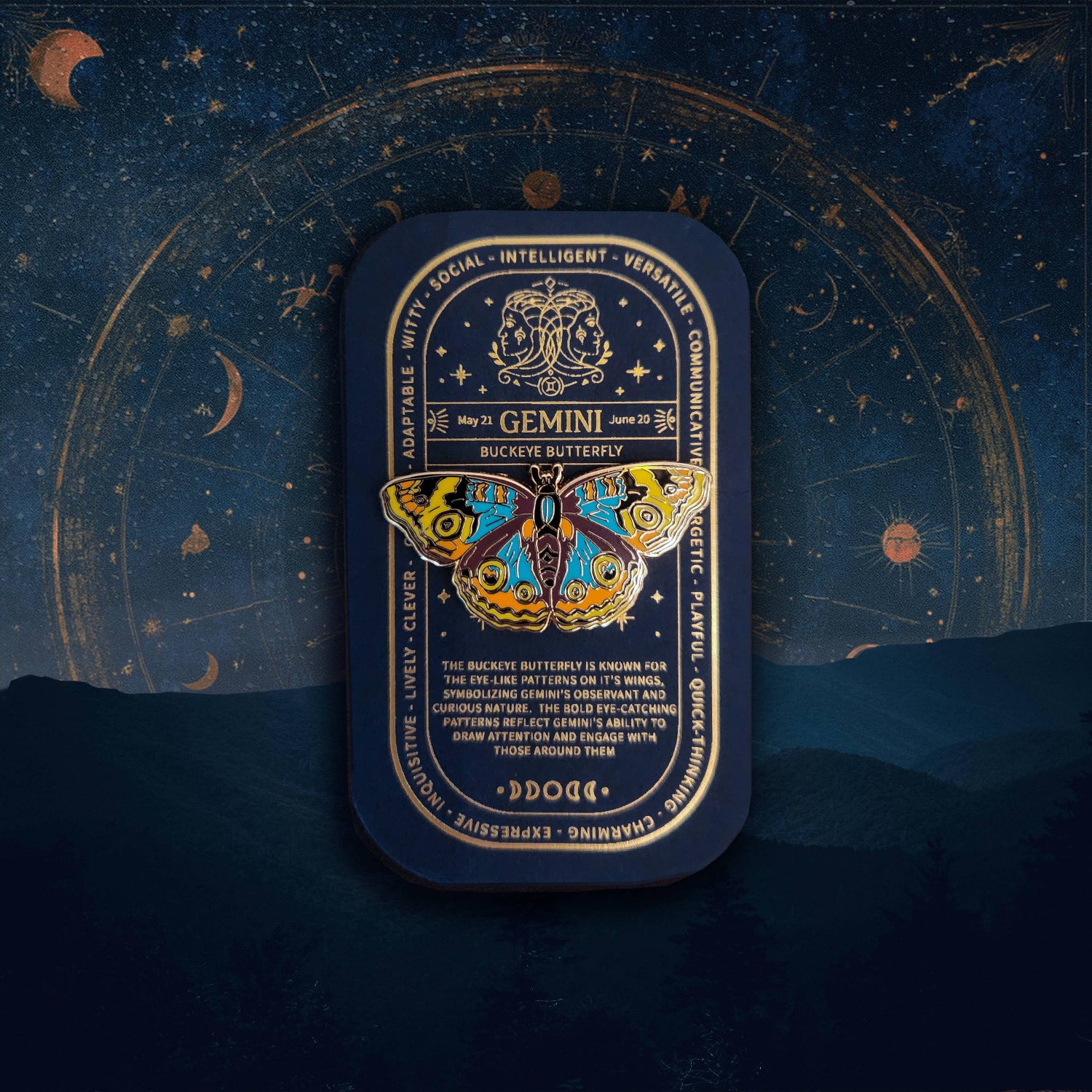 Zodiac Butterfly and Moth Enamel Pin Collection