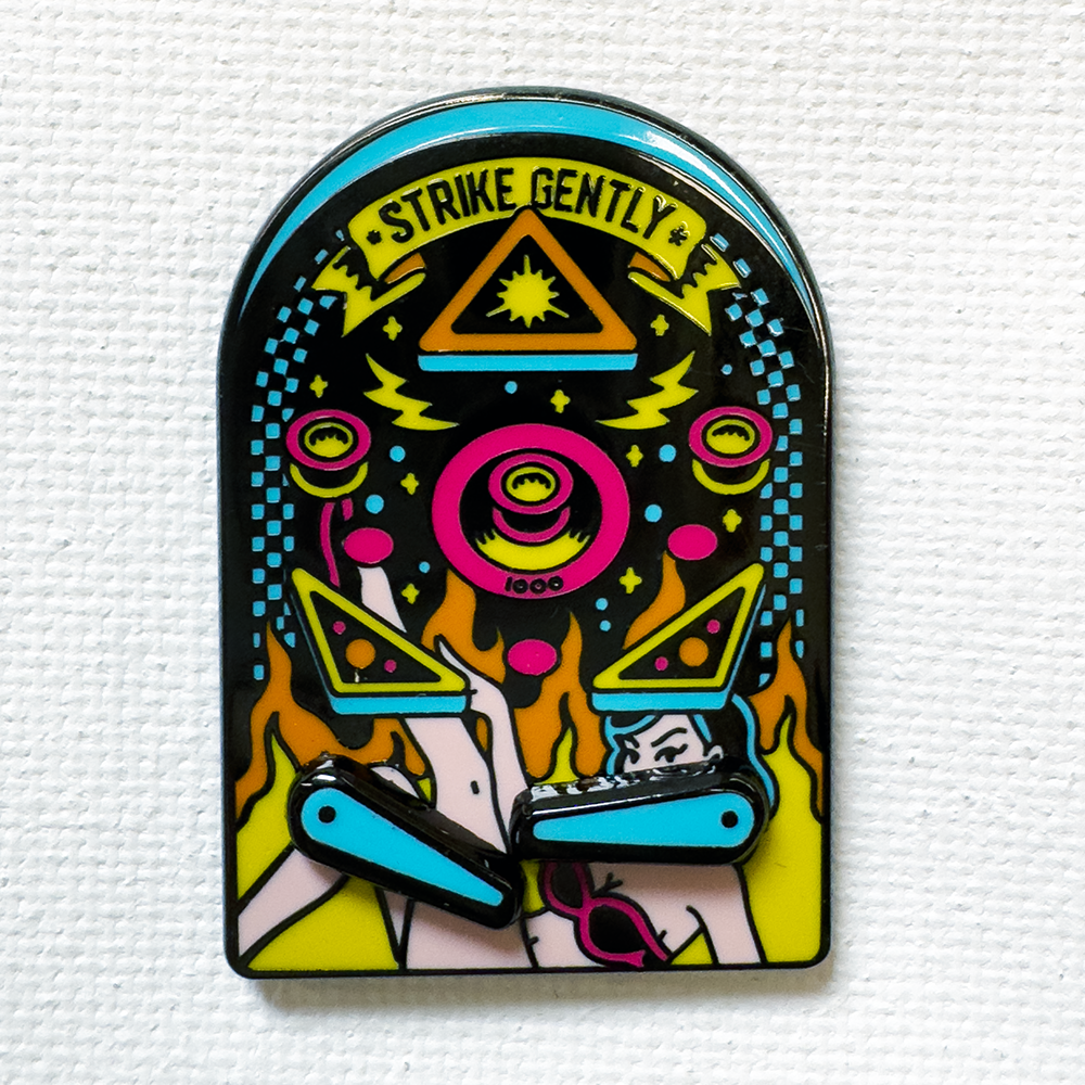 Pinball Machine Interactive Enamel Pin