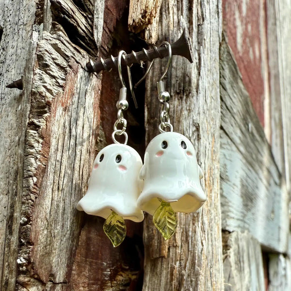 Ghostly Bellflower Fairycore Earrings