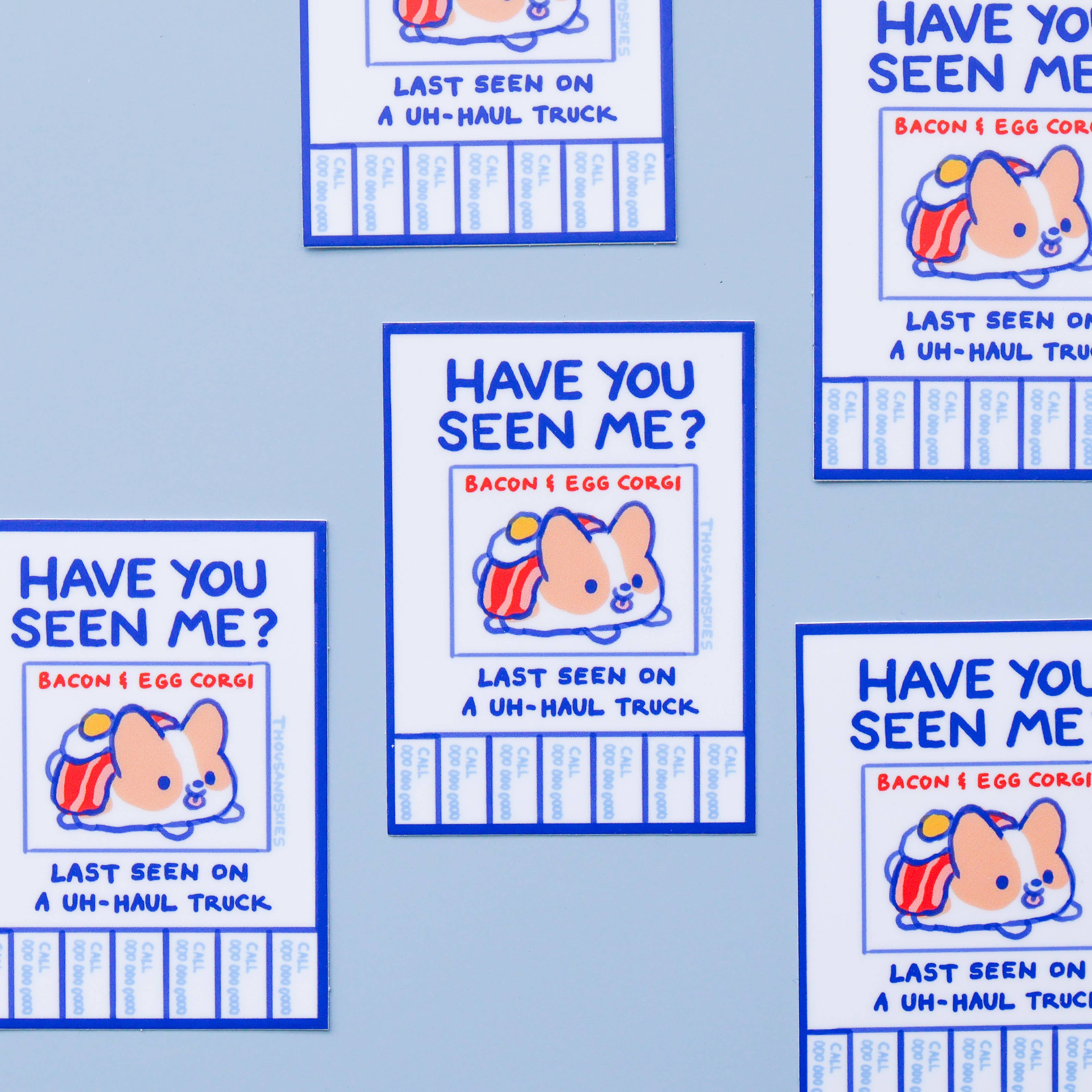 Lost Bacon and Egg Corgi Vinyl Sticker