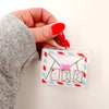 Pen Pal Envelope Confetti Shaker Keychain Bag Charm
