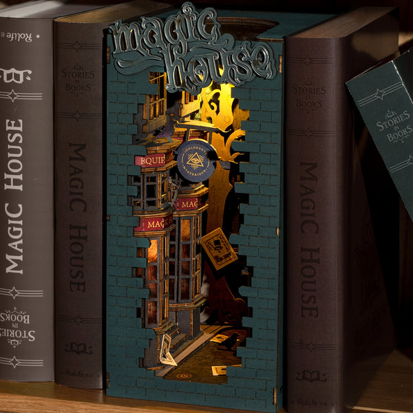 Kit de diorama de coin de livre de maison magique