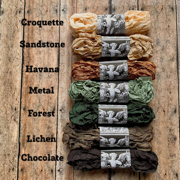Crinkled Ribbon | Greens & Blues