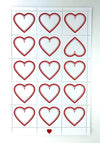 Gothic Black Hearts 15pk Perforated Letterpress Lick & Stick Stamps