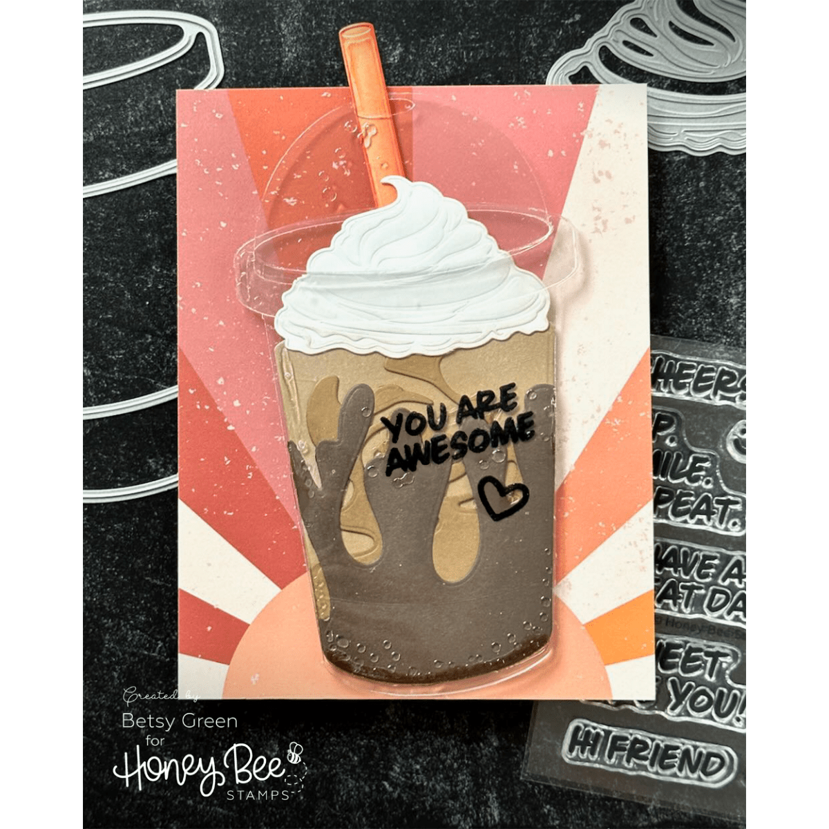 Sip. Smile. Repeat. 4x4 Clear Stamp Set