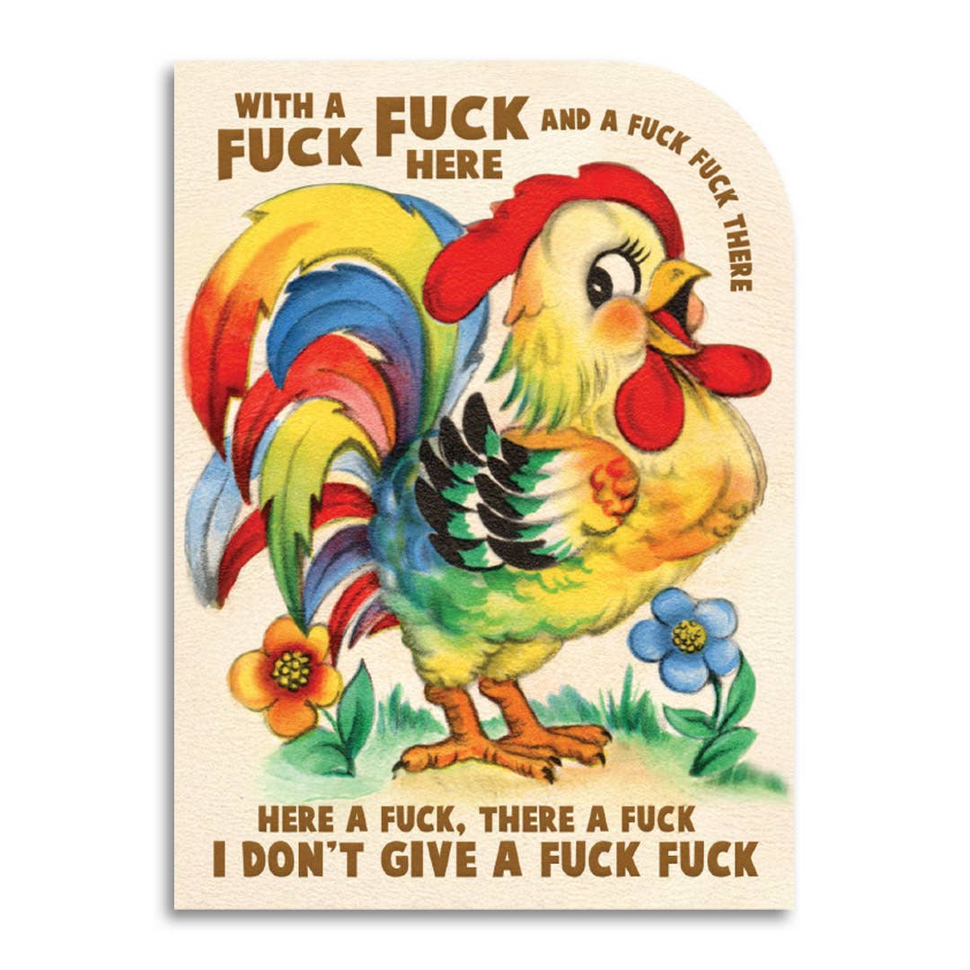 With a Fuck Fuck Here Die-Cut Greeting Card