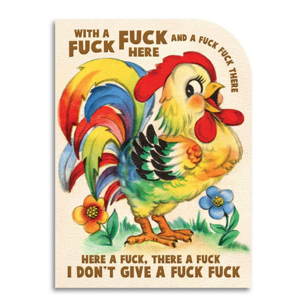 With a Fuck Fuck Here Die-Cut Greeting Card