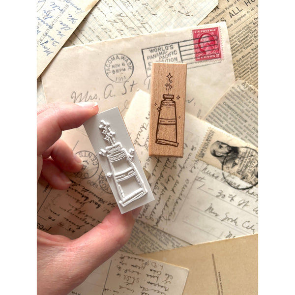 Paint Tube Rubber Stamp