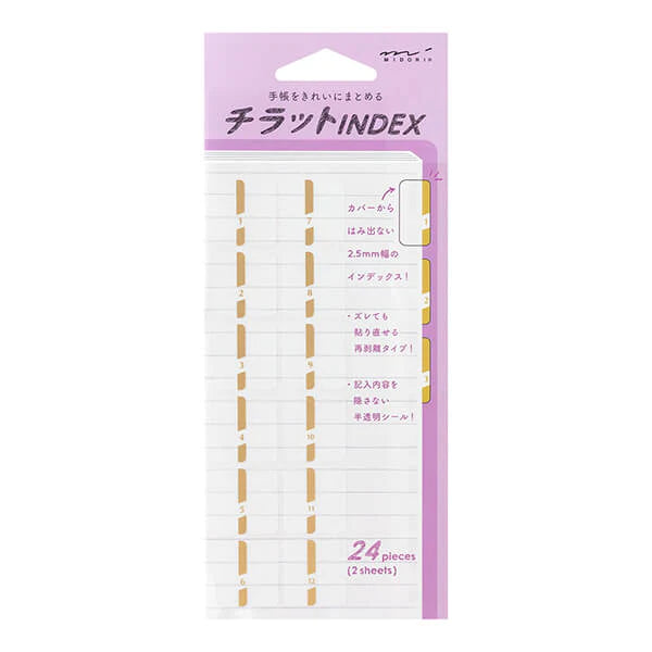 Index Label Chiratto S Numbers {multiple colors}