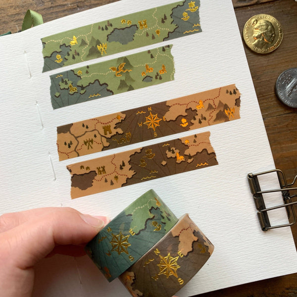 Fantasy Maps Gold Foil Washi Tape