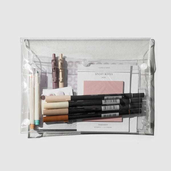 {coming soon!} Large Clear Essentials Pouch with Snap Closure