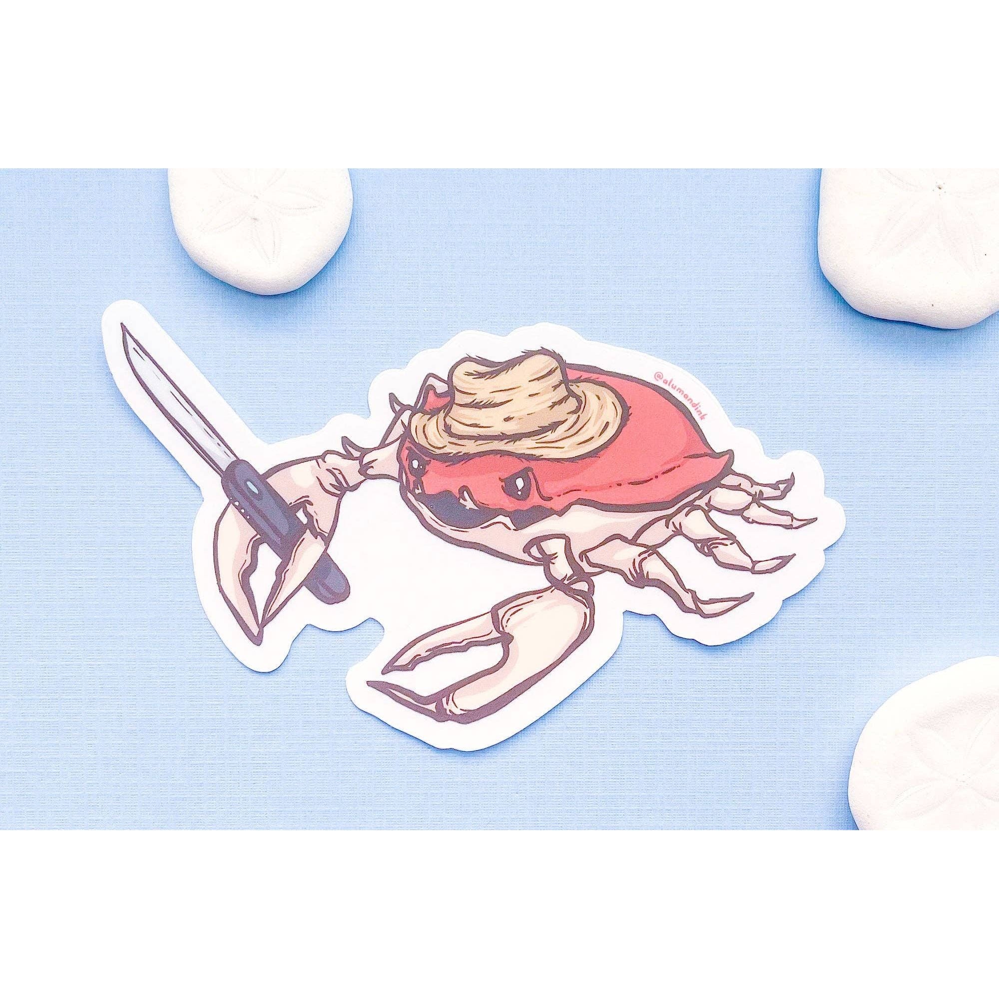 Stabby Crabby Clear Vinyl Sticker