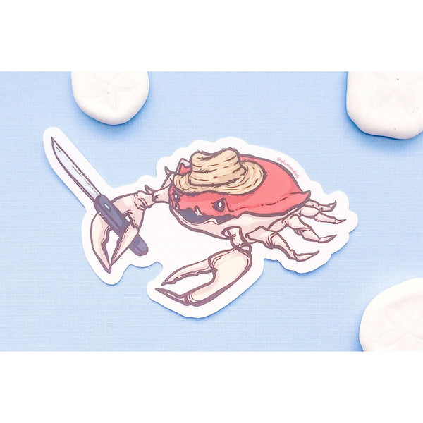 Stabby Crabby Clear Vinyl Sticker