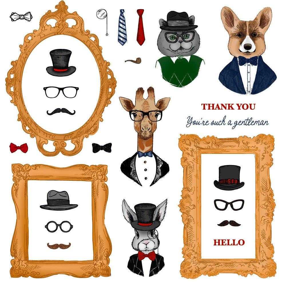 Dapper Decor 6x8 Rubber Cling Stamp Set