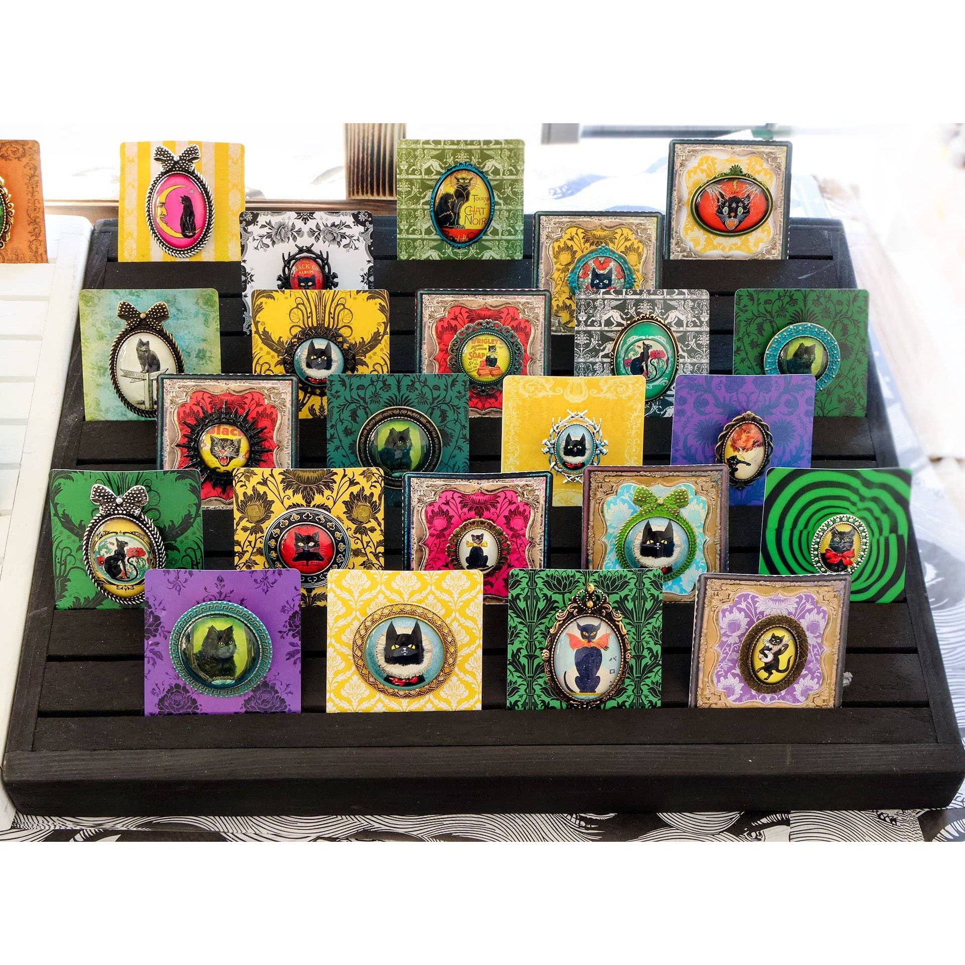 Handcrafted Vintage-Inspired Cabochon Pins/Pendants