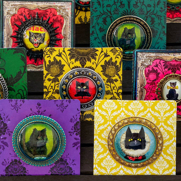 Handcrafted Vintage-Inspired Cabochon Pins/Pendants