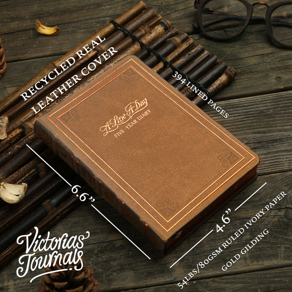 Brown 5-Year Line-a-Day A6 Leather Journal