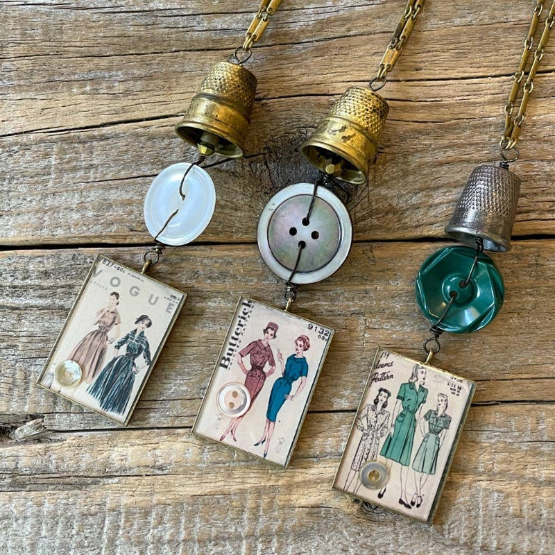 Vintage Sewing Pattern Necklace
