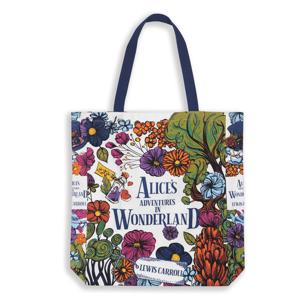 Floral Nonsense Alice in Wonderland Canvas Tote