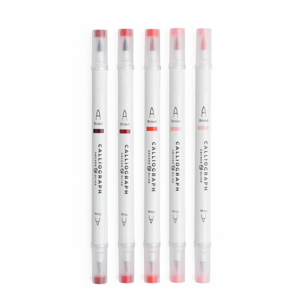 True Red Hues 5pc Pen Sets | Acryolgraphs or Calliographs