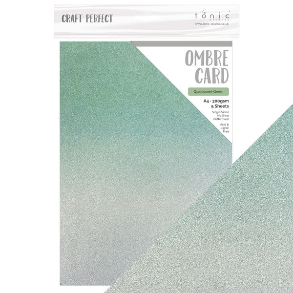 Opalescent Ombre Green Glitter Cardstock | 8.5x11 {5/pk}