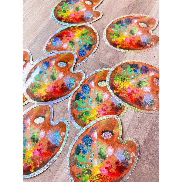 Painter's Palette Glitter Sticker