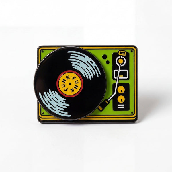 Record Player Interactive Enamel Pin