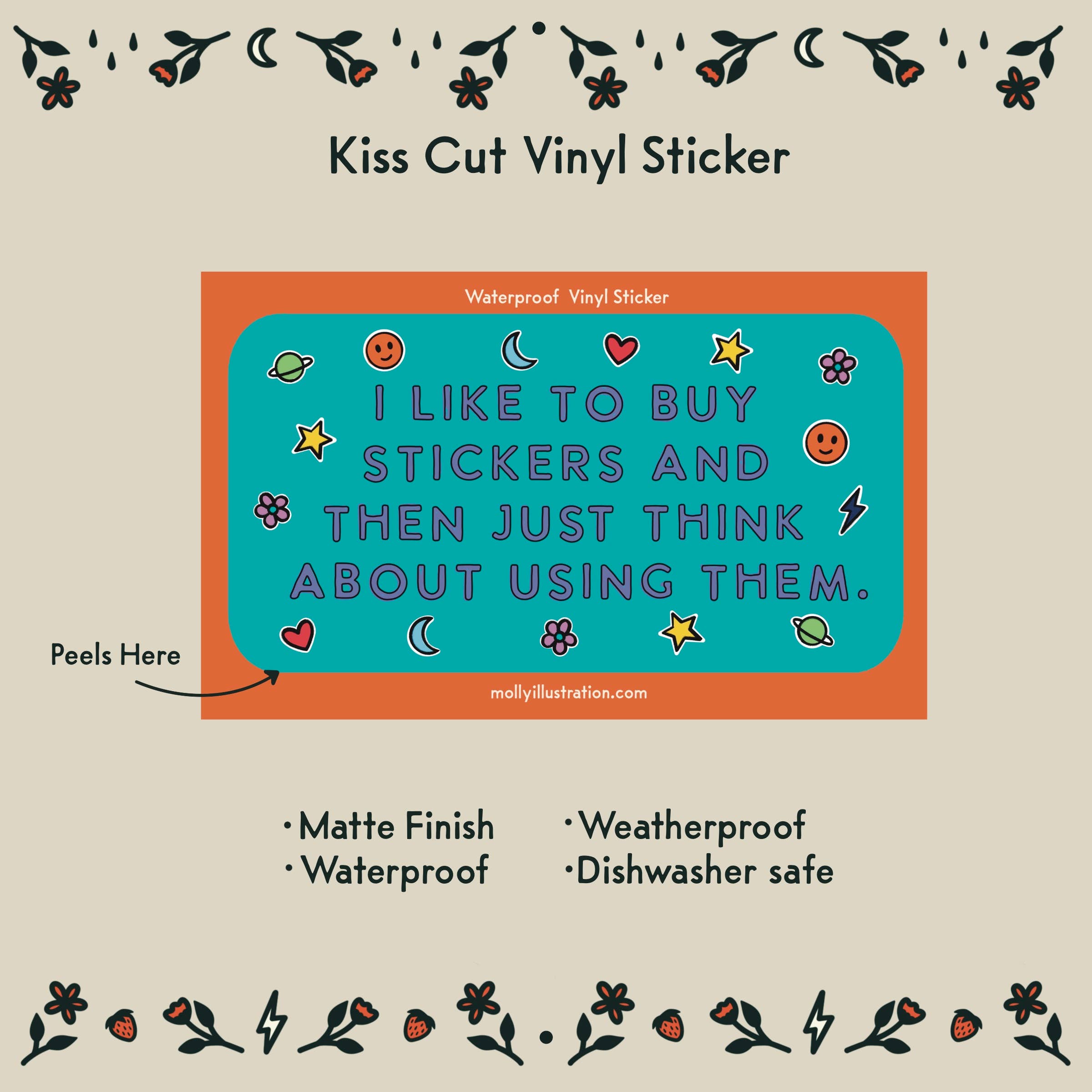 I Like to Buy Stickers Waterproof Vinyl Sticker