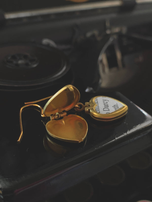 Lizzy & Darcy Heart Locket Earrings