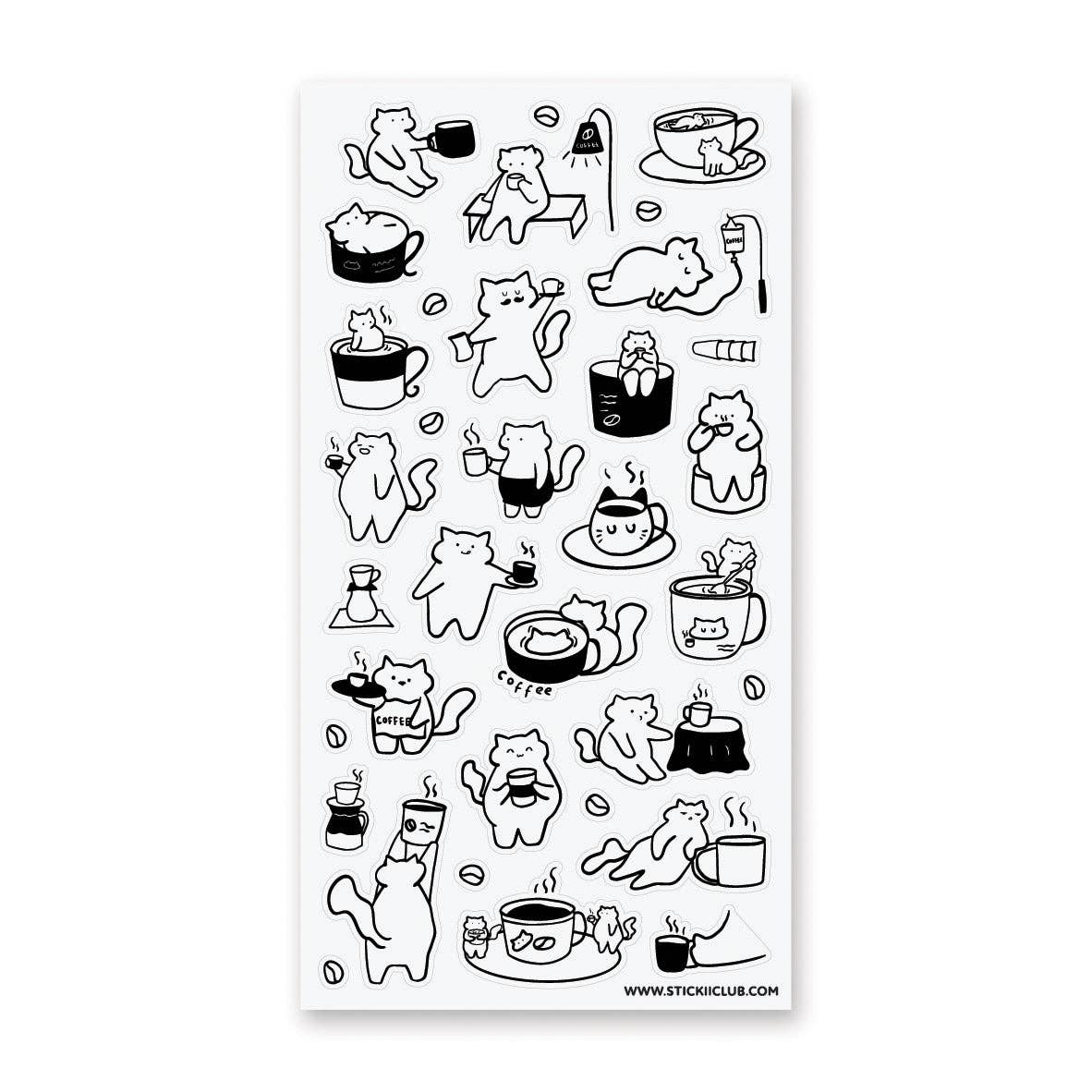 Caffeine Cats Vol. 2 Sticker Sheet