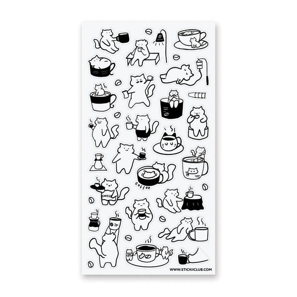 Caffeine Cats Vol. 2 Sticker Sheet