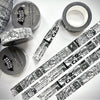 Postal Grunge Black and White Washi Tape