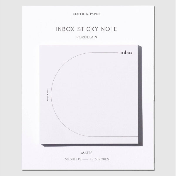 Inbox Sticky Notes in Porcelain