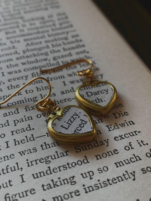 Lizzy & Darcy Heart Locket Earrings