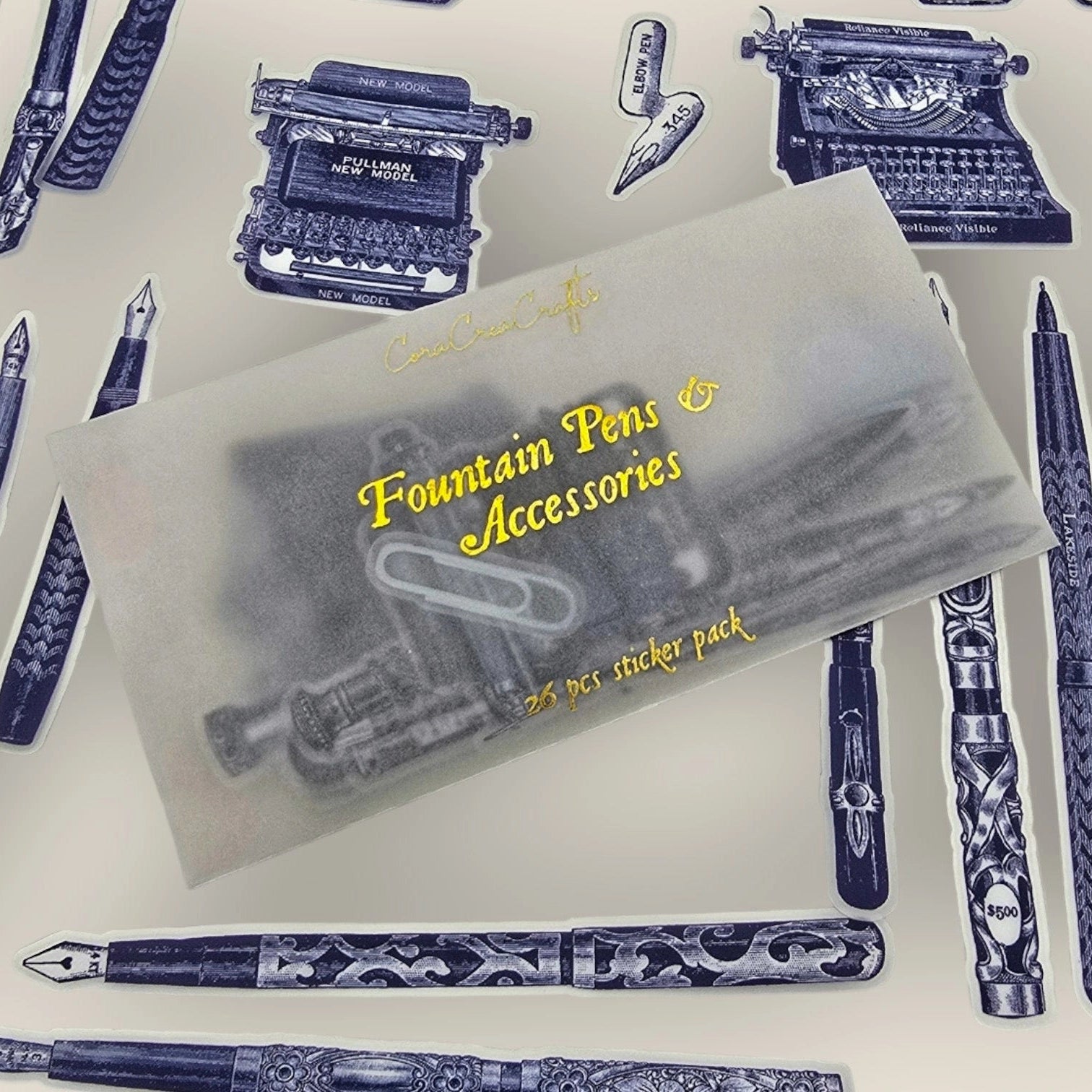 Fountain Pens Clear Sticker Set
