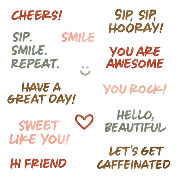 Sip. Smile. Repeat. 4x4 Clear Stamp Set
