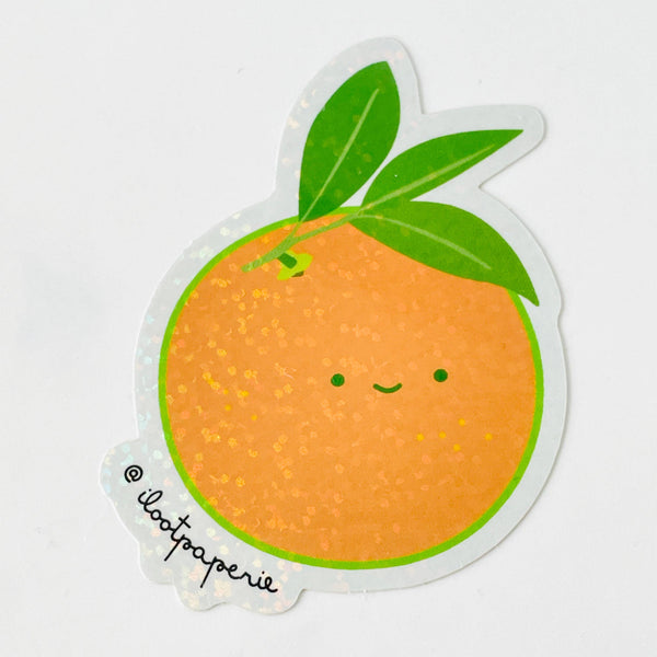 Lucky Glitter Orange Single Sticker